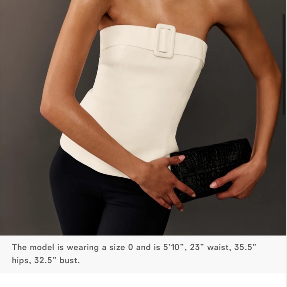 Reformation Cream Strapless Top